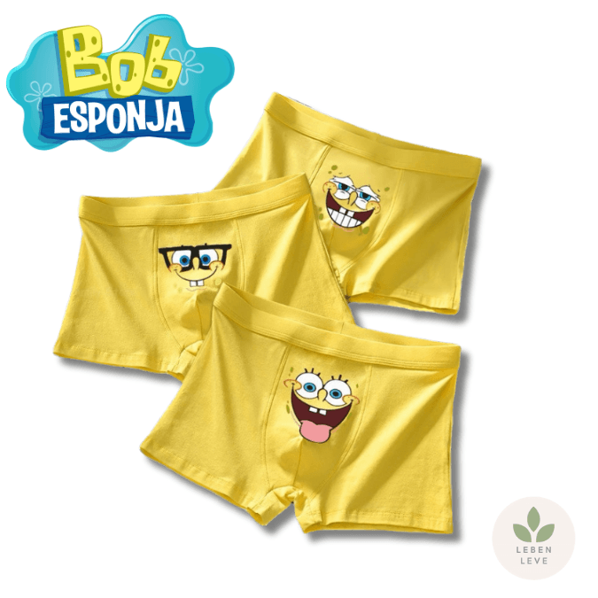 Kit 5 Cuecas Bob Esponja - Infantil - Leben Leve