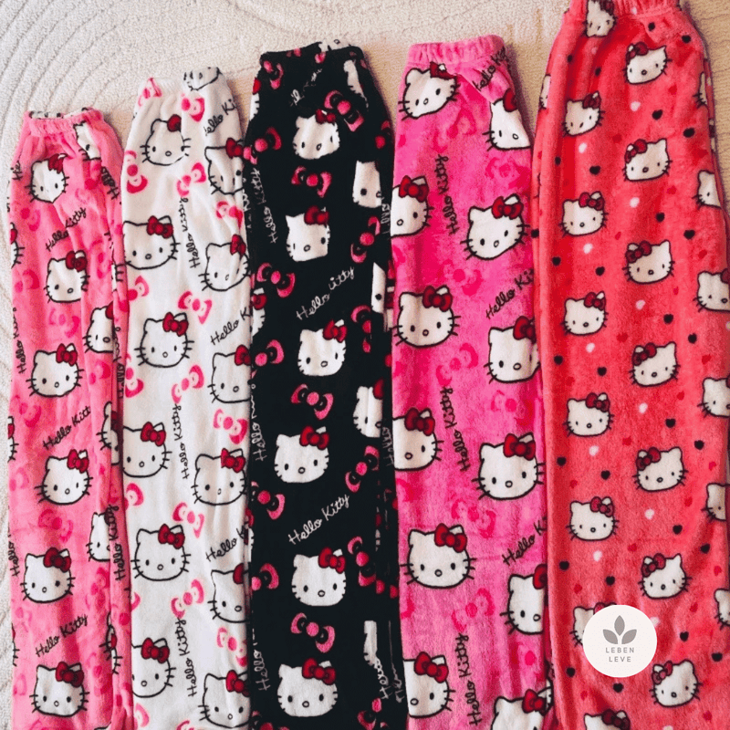 Calça de pijama preta hello Kitty - Leben Leve