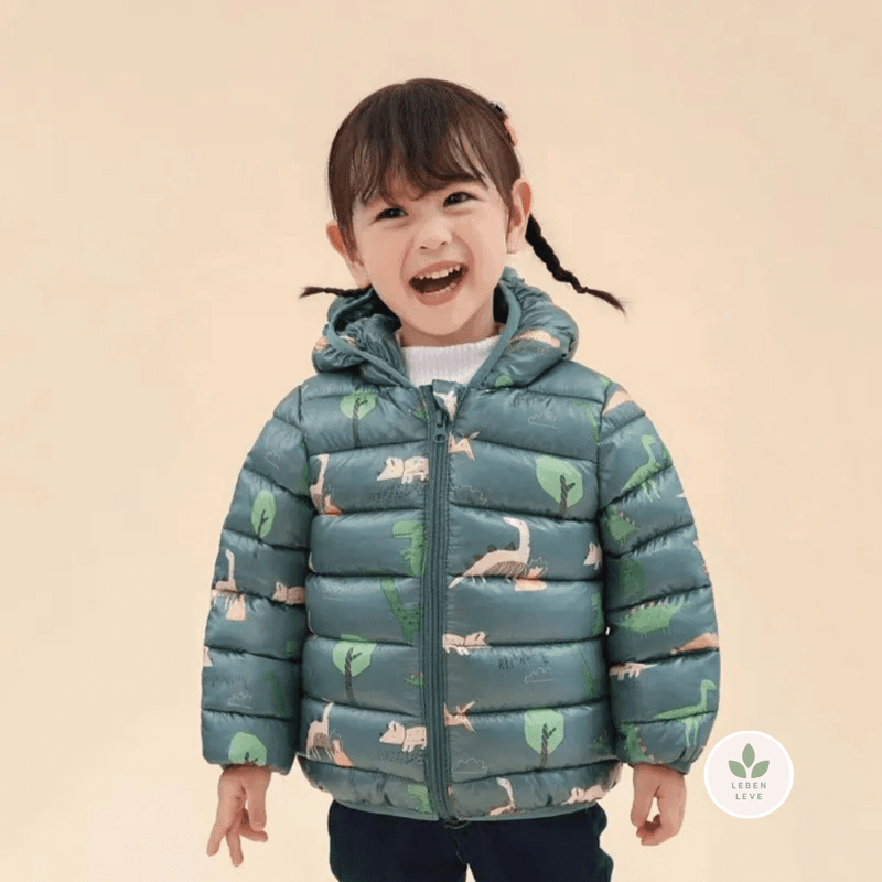 Casaco Puffer Infantil Dinossauros - Leben Leve