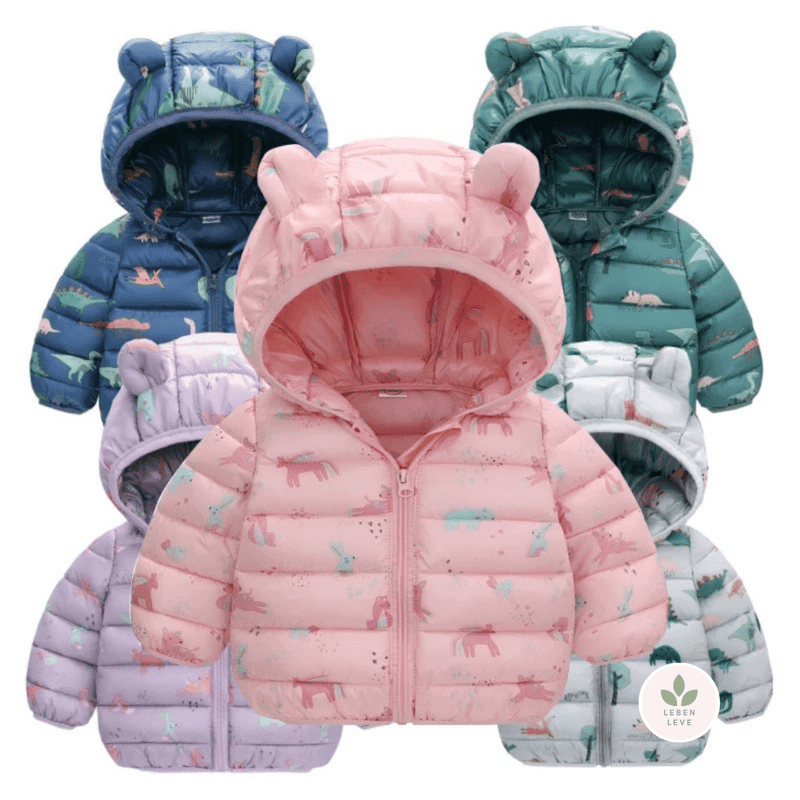 Casaco Puffer Infantil Dinossauros - Leben Leve