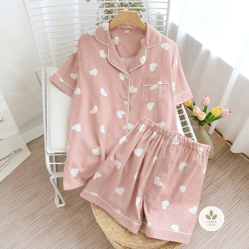 Pijama Hearts - Curto - Leben Leve