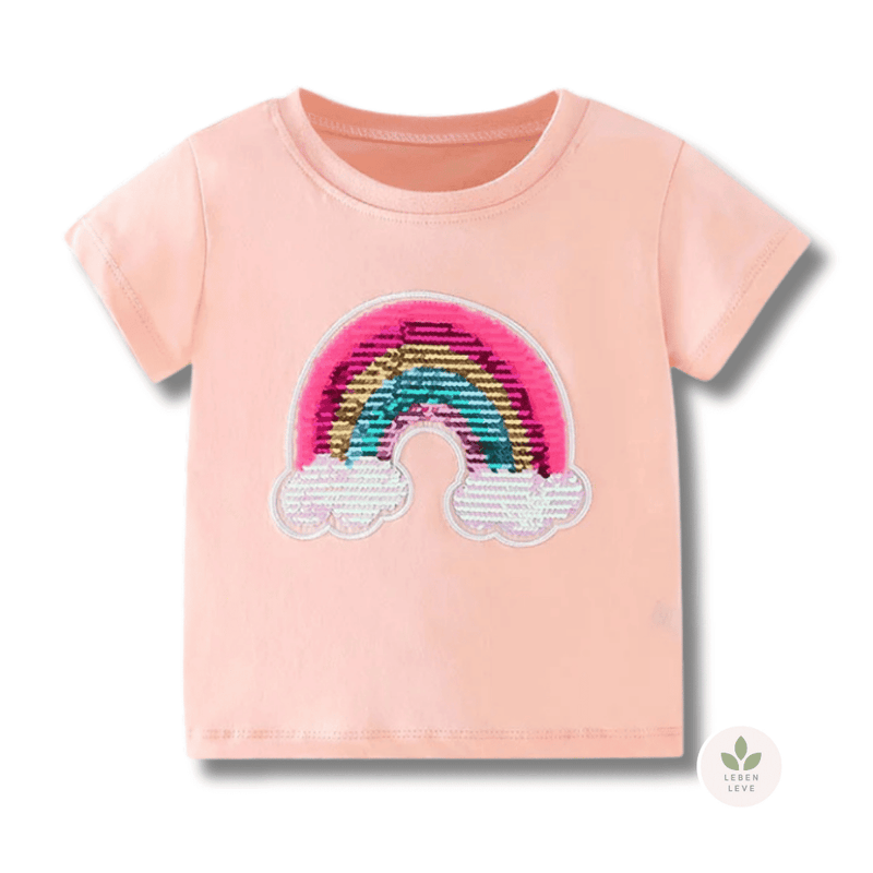 Blusa Infantil Arco-Íris Paetê - Leben Leve