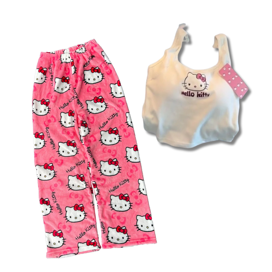 Pijama Hello Kitty: Blusa + Calça - So Soft