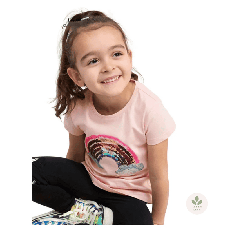 Blusa Infantil Arco-Íris Paetê - Leben Leve