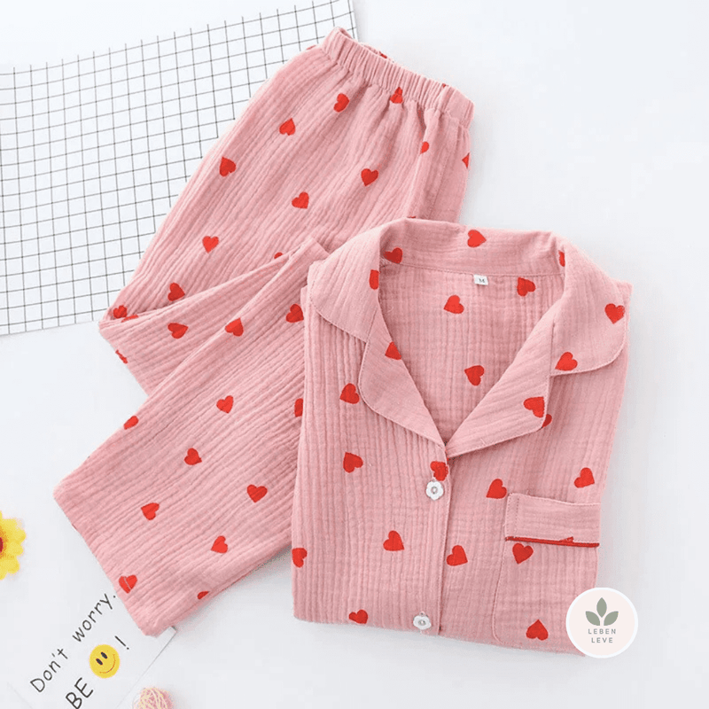 Kit Super Hearts - Pijama + Pantufa Premium - Leben Leve