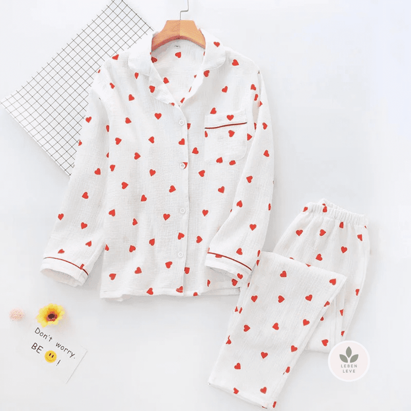 Kit Super Hearts - Pijama + Pantufa Premium - Leben Leve