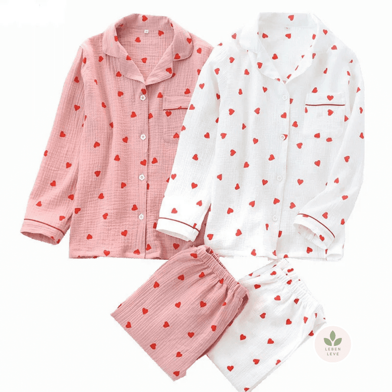 Kit Super Hearts - Pijama + Pantufa Premium - Leben Leve