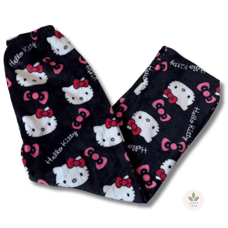 Calça de pijama preta hello Kitty - Leben Leve