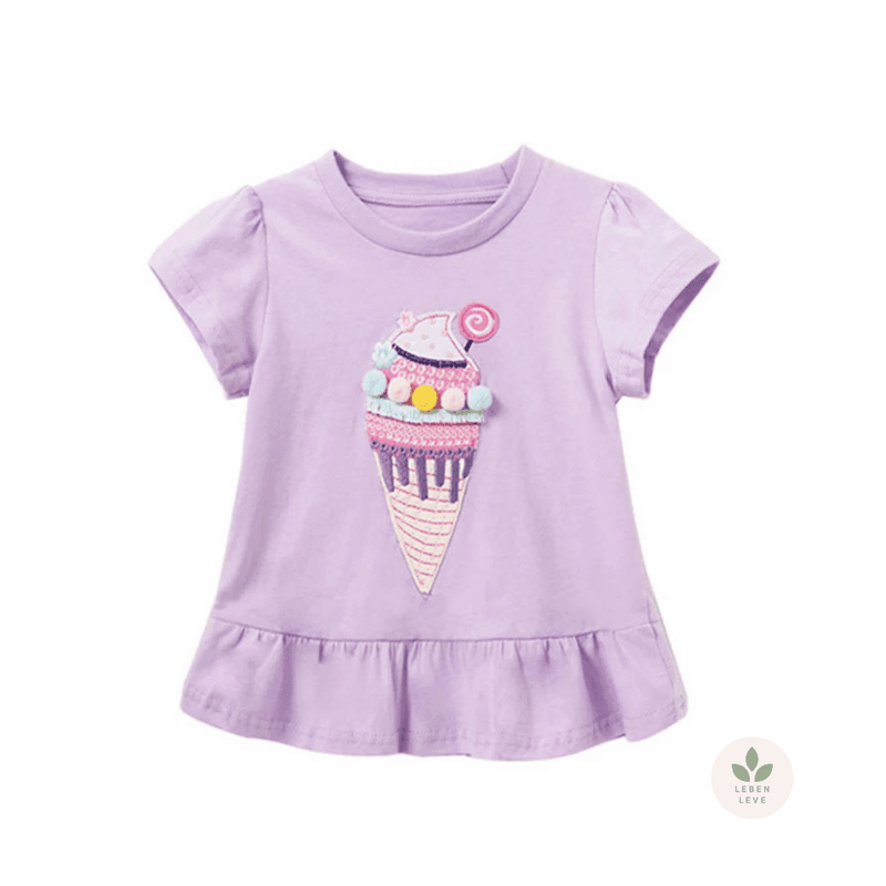 Blusa Infantil Unicórnios e sorvetes. - Leben Leve