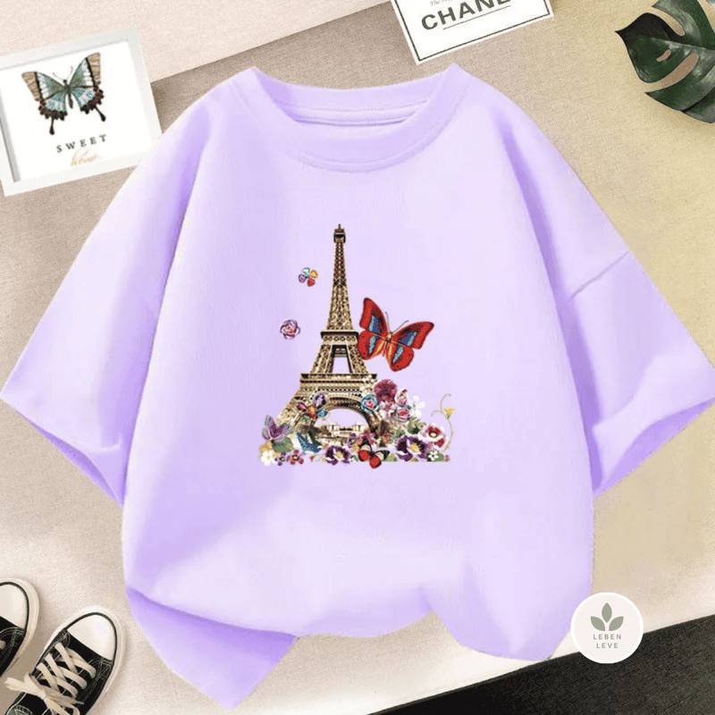 Blusa Infantil Corações E Paris - Leben Leve