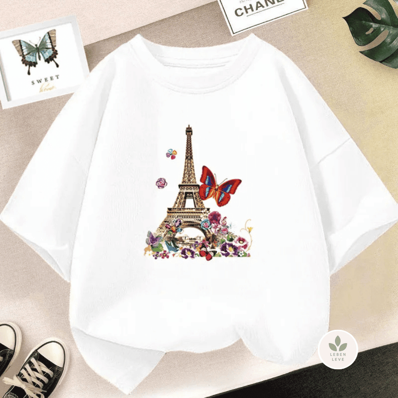 Blusa Infantil Corações E Paris - Leben Leve