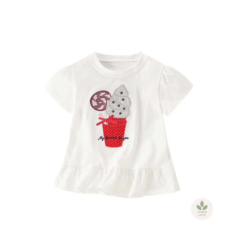 Blusa Infantil Unicórnios e sorvetes. - Leben Leve