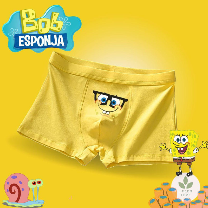 Kit 5 Cuecas Bob Esponja - Infantil - Leben Leve