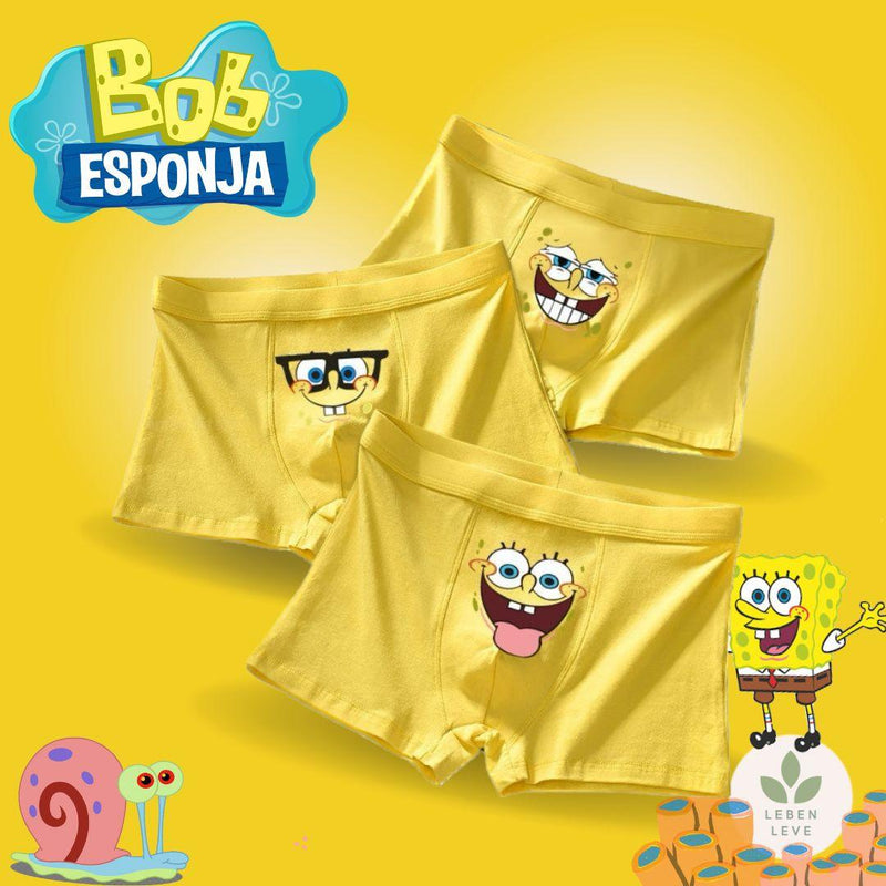 Kit 5 Cuecas Bob Esponja - Infantil - Leben Leve