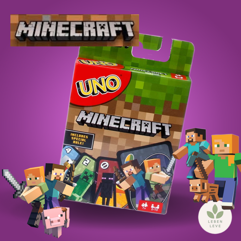 UNO Minecraft Card Game de videogame Deck de colecionador com tema 112